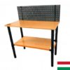 Modulárny pracovný stôl s perforovaným panelom s policou 125x62x105cm